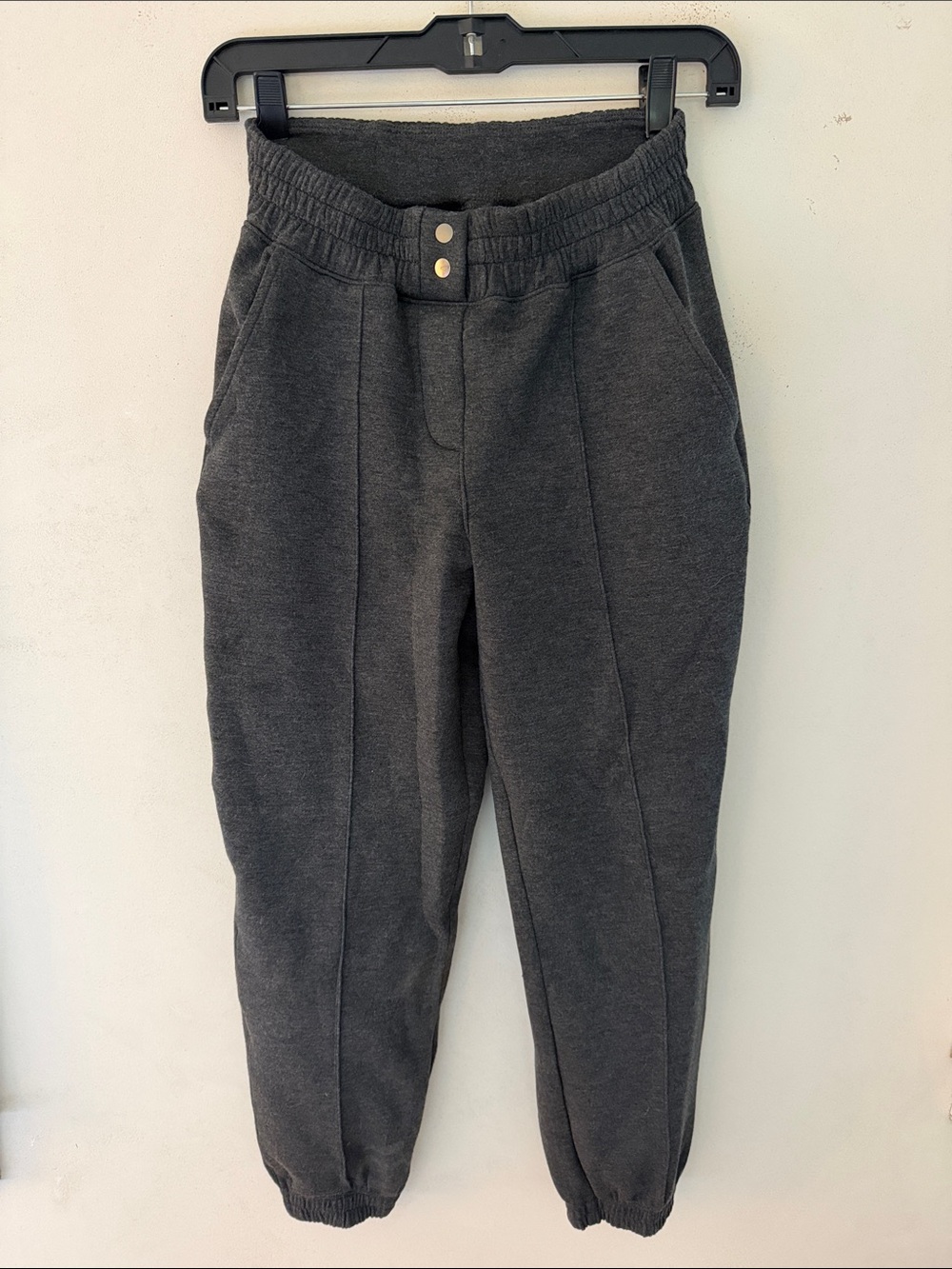 SPANX Dark Gray Snap-Waist Jogger Pants